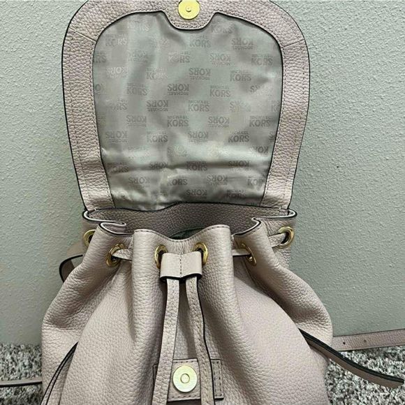 Michael Kors MK Designer Light Pink Leather Backpack Shoulder Bag main image 7